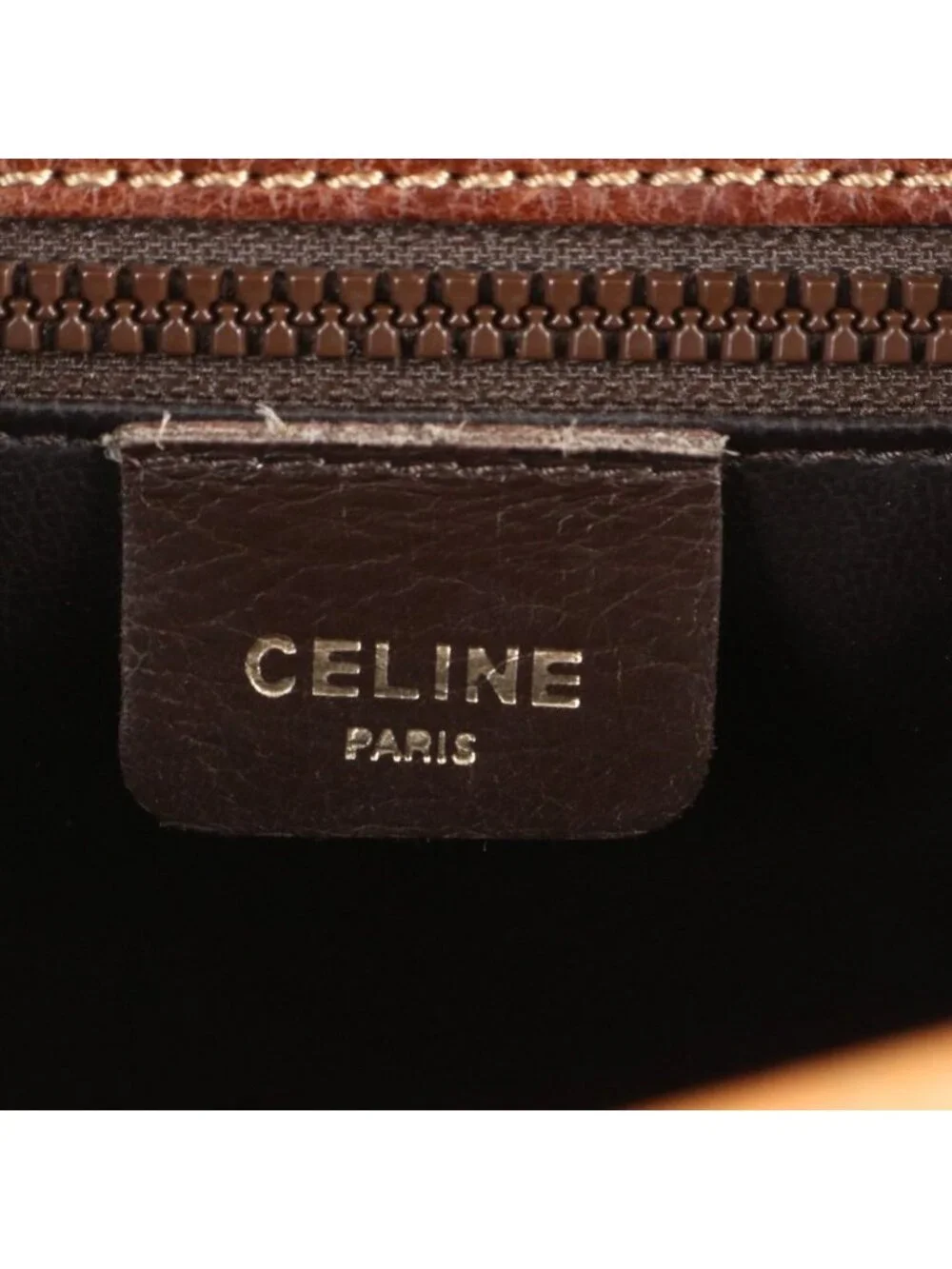 Celine Triomphe Leather Shoulder Bag Crossbody Messenger Brown